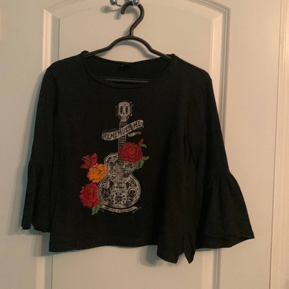 Disney Coco “remember me” shirt with ruffled sleeves